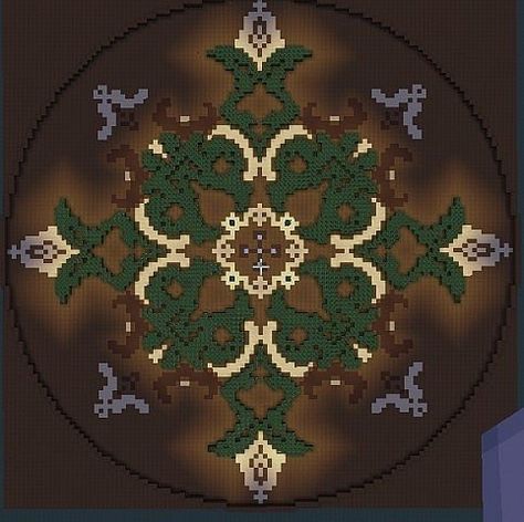 The first design I made before adding on to it Minecraft Circle Design, Minecraft Floor Designs Circle, Minecraft Mosaic Floor, Minecraft Circle Floor Pattern, Minecraft Castle Garden, Minecraft Floor Pattern Design, Mc Floor Design, Minecraft Round Roof, Floor Ideas Minecraft