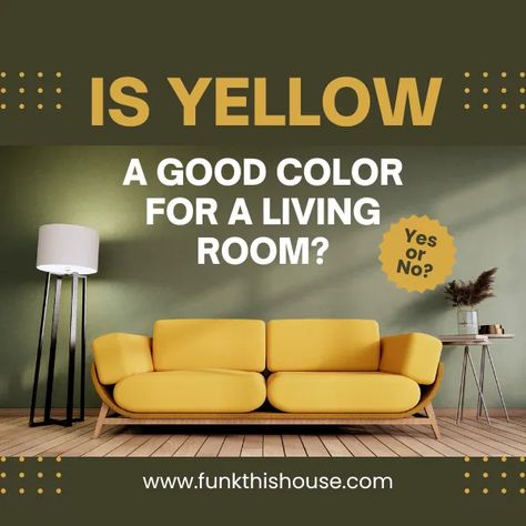 Is Yellow A Good Color for a Living Room - If you're wondering whether you should or you shouldn't, check out this short article to help you decide if it's the right choice for you - some products in yellow featured for you as well #yellowdecor #yellowlivingroomdecor Rooms With Yellow Sofa, Living Room Designs Yellow Sofa, Yellow Feature Wall Living Room, Yellow Theme Living Room, Mustard Accents Living Room, Living Room With Yellow Couch, Yellow Accent Living Room, Yellow Wall Living Room Ideas, Yellow Furniture Living Room