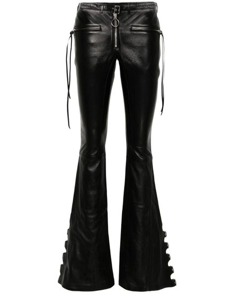 Courrèges mid-rise Bootcut Leather Trousers Dream Wishlist, Buckle Pants, Stage Outfit, Sassy Hair, Versace Outfit, City Dress, Bell Bottom Pants, Leather Trousers, Alternative Outfits