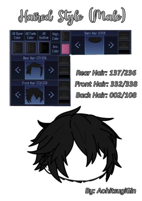 Gacha Hair Ideas Male, Hair Gacha Club, Gacha Club Hair Ideas, Hair Gacha, Club Hair, Gacha Hair, Hair Male, Club Face, The Darkest Minds