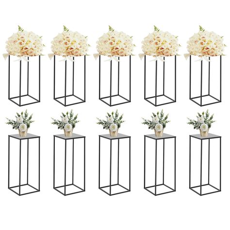 PRICES MAY VARY. Easy to Assemble: The flower stand is designed for easy assembly, and comes with detailed instructions to ensure a hassle-free setup; Our metal black flower stand is a stunning addition to any event or home decor; Versatile Use: This flower stand is perfect for a wide range of uses, including wedding center decoration, table decoration, and home decor. It not only serves as a plant stand but also as a beautiful centerpiece for your upcoming wedding or event; Geometric Design: Th Cocktail Table Decor, Black Centerpieces, Black Vases, Vases For Centerpieces, Geometric Centerpiece, Centerpieces For Wedding, Centerpieces For Tables, Vases For Flowers, Dessert Table Decor