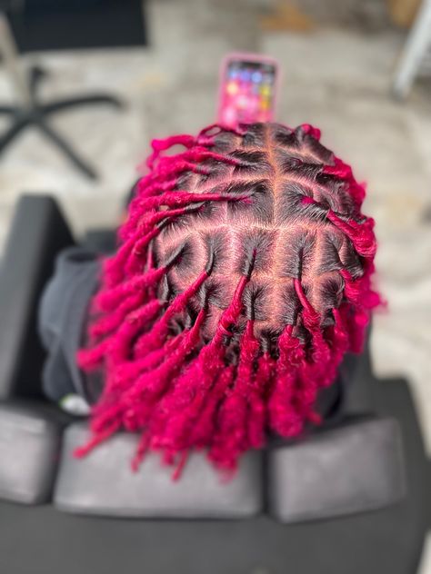 Red And Orange Hair, Pink Locs, Locs Inspiration, Dyed Locs, Loc Goals, Dread Styles, Dread Locks, Locs Styles, Short Locs