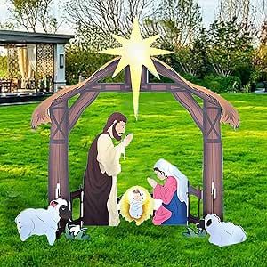 HEDIROLL Outdoor Nativity Scene,27.5''Yard Weatherproof Nativity Display Set for Holy Family,Xmas Nativity Lawn Religious Scenes,Easter Sets.Water-Resistant -Multicolor. Nativity Sets For Sale, Outdoor Nativity Sets, Nativity Display, Nativity Scene Display, Nativity Scene Sets, Outdoor Nativity Scene, Christmas Manger, Jesus Birth, Outdoor Nativity