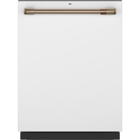 Cafe 24 in. Top Control Tall Tub Dishwasher in Matte White with Stainless Steel Tub, Fingerprint Resistant, 45 dBA Cafe Dishwasher, Cafe Appliances, How To Clean Silverware, White Dishwasher, Fully Integrated Dishwasher, Steel Tub, Built In Dishwasher, Integrated Dishwasher, Beach Condo