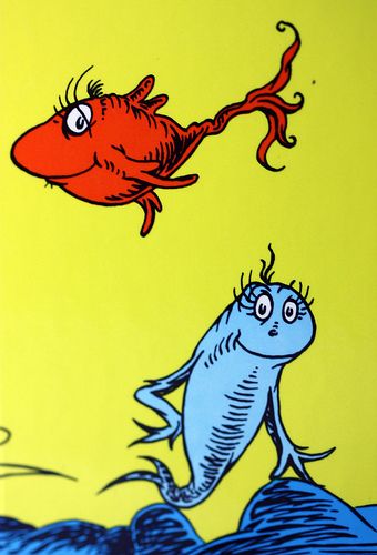 look, love, create: One Fish, Two Fish, Red Fish, Blue Fish by Dr ... Potato Craft, Fish Face Paint, Dr Seuss Drawings, Dr Seuss Fish, Dr Seuss Images, Pottery Drawing, Happy Birthday Dr Seuss, Dr Seuss Nursery, Kangaroo Art