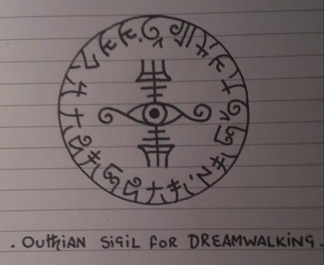 Outhian sigil for Dreamwalking...trnsltn~safe n sound,unbound n free... Dreamwalking Spell, Dreamwalking Aesthetic, Lucid Dream Sigil, Nature Worship, Witchy Diy, Witch Journal, Art Scary, Magick Symbols, Spiritual Psychology