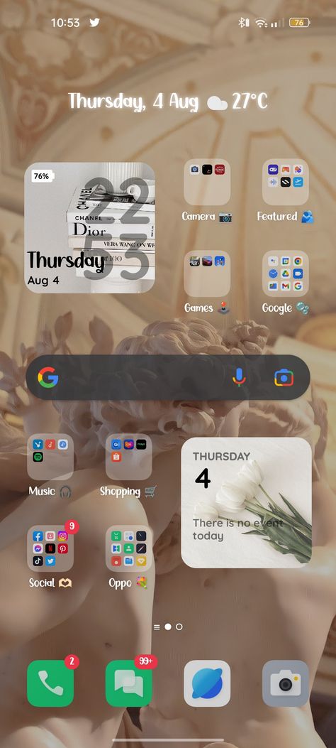 Homescreen Layout Aesthetic Homescreen, Game Google, Homescreen Layout, Music Shop, Wallpaper Ideas, Layout, Screen, 10 Things, Quick Saves