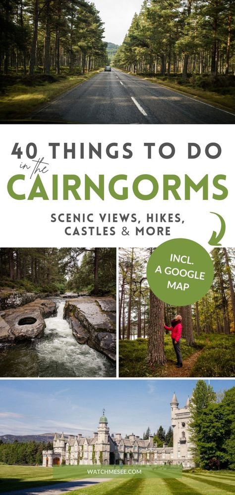 40 Things to do in the Cairngorms National Park - Watch Me See Christmas In Scotland, Spain Travel Outfits, Scotland Vacation, Scotland Road Trip, Scotland Tours, Cairngorms National Park, Europe Holidays, White Castle, Scotland Trip