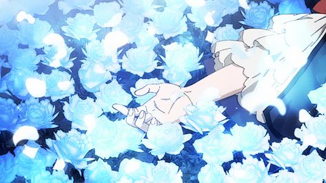 Anime Flower, Animiertes Gif, Gif Background, Vanitas No Carte, Animated Banners, Icon Gif, Cute Banners, Blue Banner, Anime Gifs