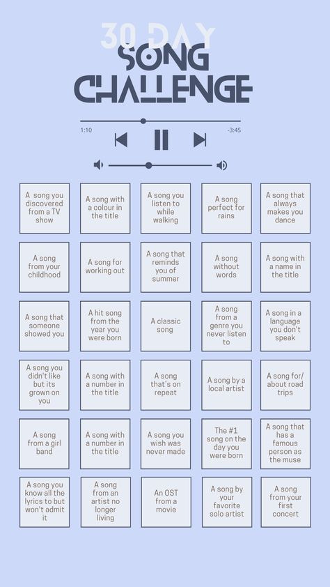 30 Day Song Writing Challenge, 30days Song Challenge, 31 Day Music Challenge, 30 Days Of Music Challenge, 10 Day Writing Challenge, A To Z Song Challenge, 30 Days Editing Challenge, 30 Day Challenge Song, Ig Challenge Story