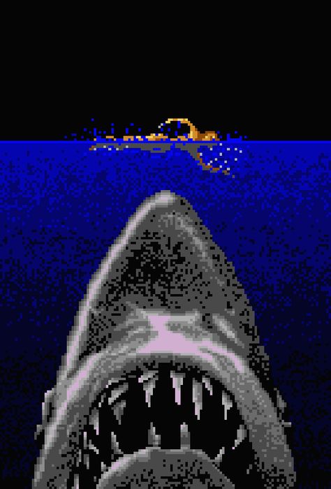 pixel_Jaws Horror Memes, Minecraft Pixel Art, Pose Reference, Pixel Art, Minecraft, Fan Art, Fan, Memes, Quick Saves