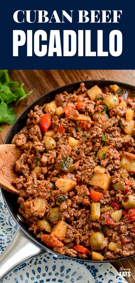 Cuban Beef, Cuban Picadillo, Beef Picadillo, Picadillo Recipe, Minced Beef Recipes, Potatoes Vegetables, Ground Beef Recipe, Cuban Cuisine, Minced Beef