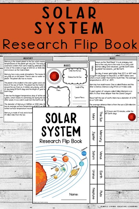 Solar System Flip Book, Diy Flip Book, Flip Book Ideas, Solar System Unit Study, About Solar System, Printable Solar System, Solar System Lessons, Solar System Facts, Flip Book Template