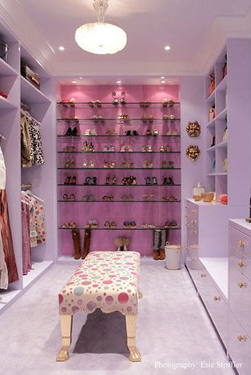 A Walk In Closet, Pink Closet, Dream Closet Design, Beautiful Closets, Purple Rooms, Dream Closets, Organization Inspiration, Closet Inspiration, Room Closet