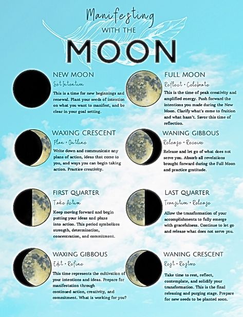 Moon Information, New Moon Full Moon, Moon Meaning, The Phases Of The Moon, Moon Astrology, Moon Reading, New Moon Rituals, Moon Journal, Full Moon Ritual