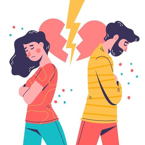 Divorce illustration design | Free Vector #Freepik #freevector #angry #problem #break #relationship Divorce Illustration, Dua For Love, Best Marriage Advice, Is It Love?, Unhealthy Relationships, Life Transitions, Good Marriage, People Illustration, Conflict Resolution