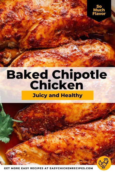 Baked Chipotle Chicken, Easy Marinated Chicken, Chipotle Chicken Recipe, Chicken Breast Oven Recipes, Chipotle Recipes Chicken, Chicken Breast Oven, Bbq Pork Recipes, Chicken Breast Crockpot Recipes, Crockpot Chicken Breast