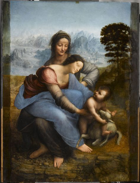 da Vinci, The Virgin and Child with Saint Anne Drapery Drawing, Perspective Lessons, Expensive Artwork, Saint Anne, Vitruvian Man, Magnolia Park, Uffizi Gallery, Historical Painting, St Anne