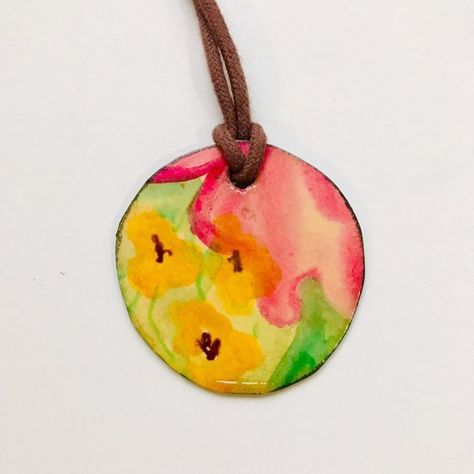 Large Flowers Statement Necklace, Unique Necklaces, Painted Necklace, Colorful Necklace, Adjustable, Round Wearable Art Boho Style Necklace Team Unity, Painted Necklace, Boho Style Necklaces, Daisy Art, Crazy Daisy, Flower Statement Necklace, Colorful Necklace, Necklace Colorful, Necklace Cord