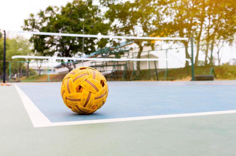 sepak takraw ball on court Sepak Takraw Aesthetic, Takraw Aesthetic, Sepak Takraw Ball Logo, Sepak Takraw Wallpaper, Dark Mood Wallpaper Aesthetic, Sepak Takraw Ball, Malaysia Poster, K Letter Images, Volleyball Drawing