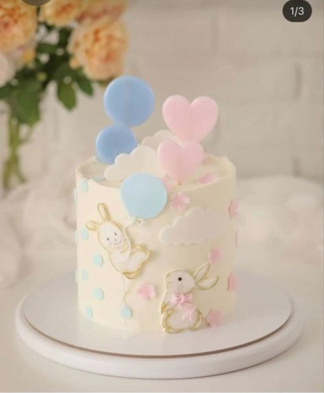 Easter Themed Gender Reveal, Easter Gender Reveal Party, Easter Gender Reveal, Gender Reveal Cake, Reveal Ideas, Reveal Parties, Cute Cakes, Gender Reveal Party, Bday Party