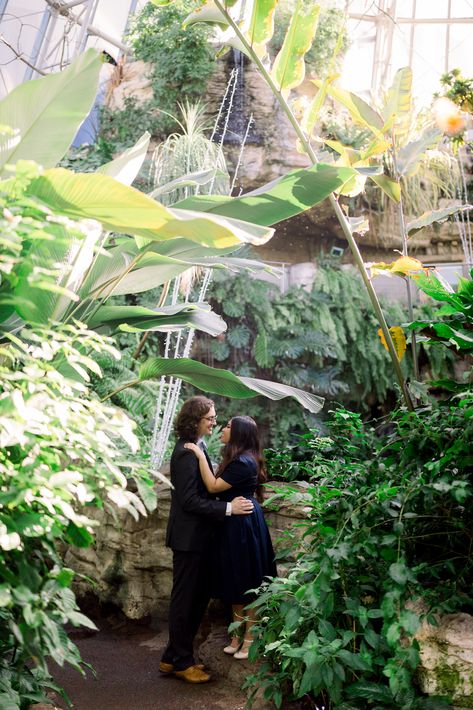 One of our engagement pictures @ Cockrell Butterfly Center, Houston Museum of Natural Science Botanic Garden Engagement Photos, Wedding Budget List, Flowers Engagement, Brooklyn Wedding Photos, Conservatory Of Flowers, Formal Engagement Photos, Garden Engagement Photos, Ivory Wedding Flowers, Brooklyn Botanical Garden