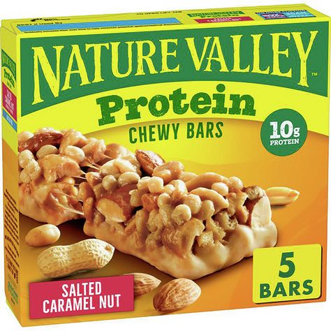 Caramel Granola, Protein Granola Bars, Chewy Bars, Nature Valley Granola, Road Snacks, Snacks Protein, Protein Granola, Nut Granola, Chewy Granola Bars