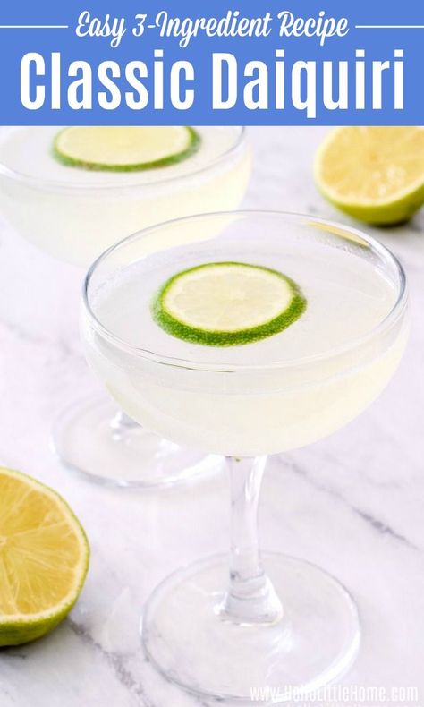 Daquiri Recipe Traditional, Classic Daiquiri Recipe, Lime Daiquiri, Classic Daiquiri, Healthy Cocktail Recipes, Daiquiri Recipe, Daiquiri Cocktail, Healthy Cocktails, Classic Cocktail Recipes