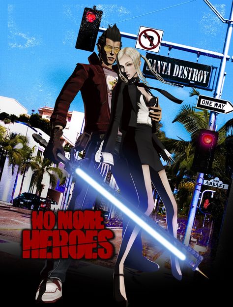 No More Heroes - Poster Art No More Heroes, Mobile Fighter G Gundam, Wall Scroll, Video Game Posters, Hero Poster, Hack And Slash, Art Prints Online, Manga Pictures, Hero Arts