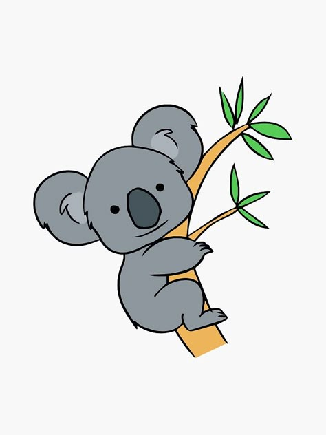 "Cute Koala" Sticker by kchaps | Redbubble Koala Sketch Easy, Koala Painting Easy, Koala Drawing Simple, Drawing For Notebook, Koala Bear Drawing, Koala Doodle, Aussie Party, Fleece Ear Warmers, Koala Sticker