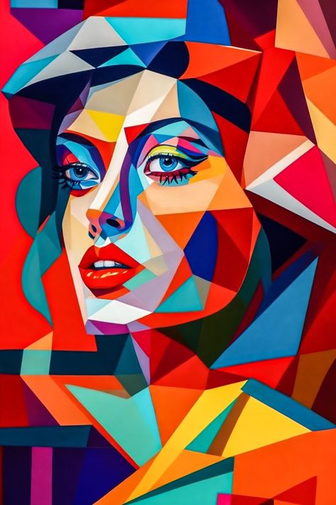 Digital ART Cubism Face Painting, Cubism Face Art, Cubism Art Paintings, Cubism Art Picasso, Cubism Art Ideas, Cubism Art Ideas Easy, Cubism Art Modern, Cubism Face, Cubism Drawing