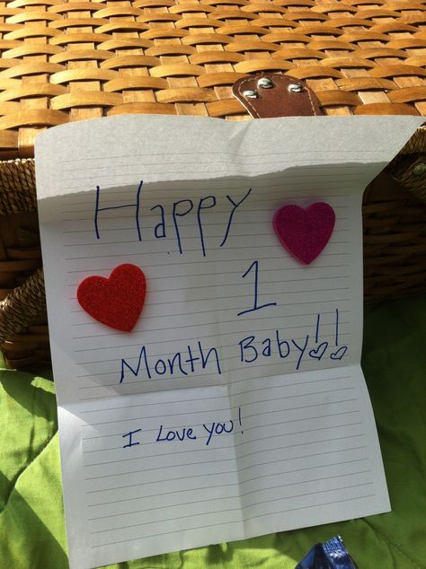 This was in the picnic basket on our 1 month anniversary. I love the little things she does... there so important and meaningful to me ☺ 1 Month Anniversary Gifts, 1month Anniversary, Gifts For Girlfriend Cute Ideas, 1 Month Anniversary Boyfriend, Anniversary Gifts For Girlfriend, 1 Month Anniversary, Anniversary Month, Month Anniversary, One Month Anniversary