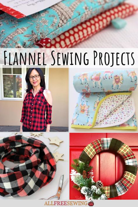 Flannel Sewing Projects, Flannel Scraps, Flannel Fabric Projects, Winter Sewing, Baby Flannel, Fall Sewing, Sewing Projects Free, Fall Flannel, Easy Sewing Projects