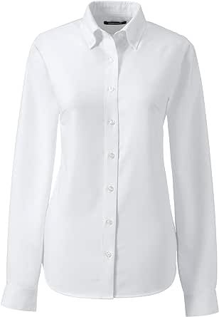 Lands' End Womens School Uniform Long Sleeve Oxford Dress Shirt Gentle Feminine, Money Clothing, White Oxford Shirt, Oxford Shirts, Oxford White, Polo Shirt White, Top Shirt Women, Oxford Dress, Long Sleeve Flannel