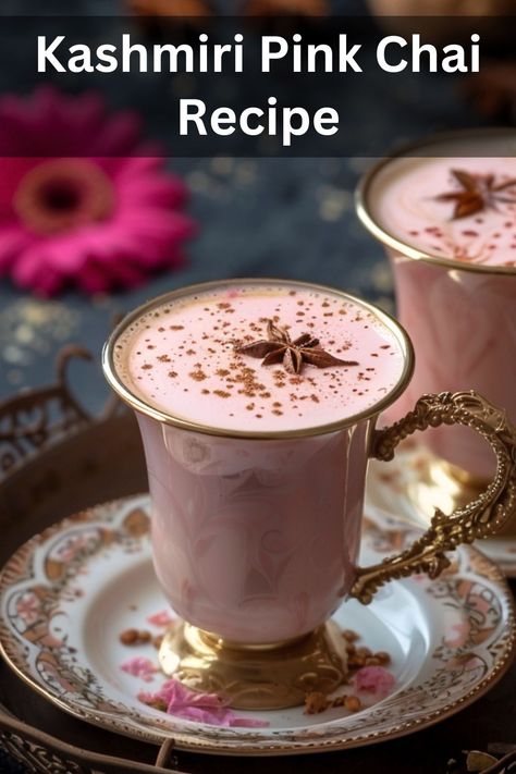 Discover the unique and visually stunning Kashmiri Pink Chai with our easy recipe. This traditional tea combines aromatic spices, special green tea leaves, and a magical color change for a truly captivating beverage experience. Perfect for those who love a touch of culture in their cup! Witch Recipes, Mixology Recipes, Beautiful Recipes, Milk Tea Recipes, Making Iced Tea, Green Tea Leaves, Medicinal Tea, Easy Coffee Recipes, Traditional Tea