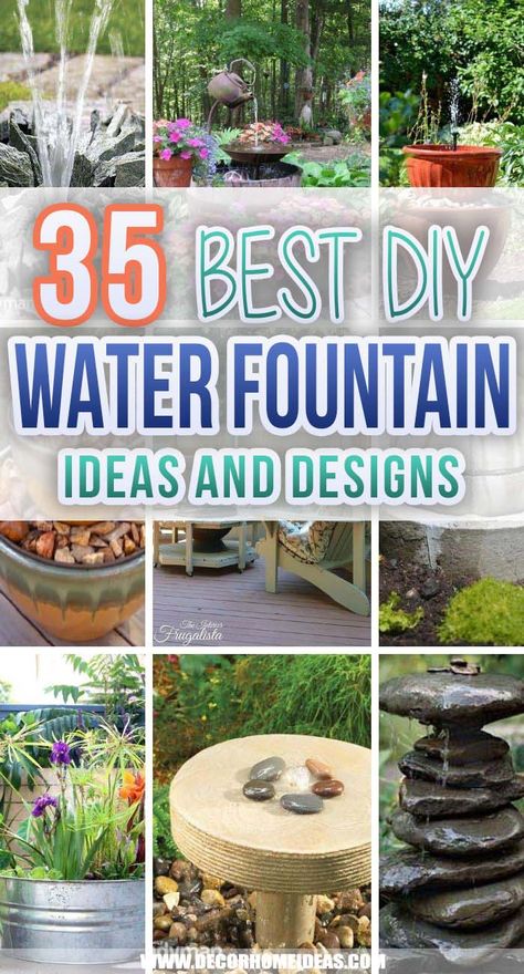 Best DIY Water Fountain Ideas. Make your garden even more inviting and appealing with one of these DIY water fountain ideas. They are inexpensive and easy to make. #decorhomeideas Water Fountain Ideas, Patio Water Fountain, Oasis Decor, Garden Fountains Outdoor, Backyard Water Fountains, Patio Water Feature, Yard Fountain, Small Water Fountain, Patio Fountain