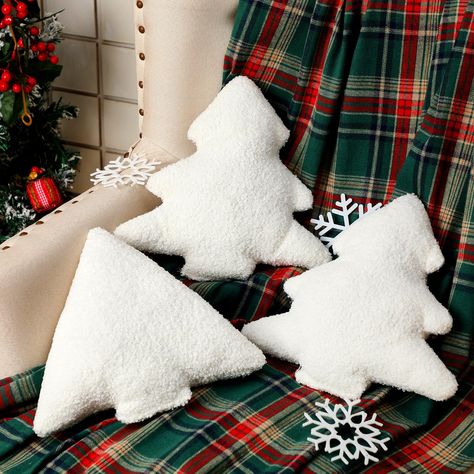 PRICES MAY VARY. Christmas Pillow Set: each package includes 3 quality and elegantly designed Christmas cute throw pillows; An ideal choice for those who fancy coordinated accessories, these pillows will add a cohesive look to your Christmas decorations, and you can share them with your family and friends Cute Tree Shape Christmas Pillows: the delicate tree design turns a regular cushion into a fun, cute, and eye catchy element, enhancing your home's Christmas excitement; These pillows will brin Neutral Christmas Pillows, Christmas Pillows To Make Trees, Christmas Kids Decor, Green Christmas Pillows, Christmas Party Outdoor, Outdoor Christmas Ideas, Christmas Tree Pillow Pattern Sewing, Tree Pillow Pattern, Christmas Tree Shaped Pillow