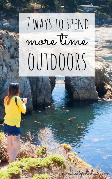 Going outside has been PROVEN to improve mental acuity, decrease stress, and even help with weightloss. Discover how to become a nature lover, even if it's not what you love right now. | 7 Ways to Spend More Time Outdoors Spend More Time Outside, How To Spend More Time Outside, Mental Health Plan, Cool Backyard, Benefits Of Sports, Outdoors Ideas, Activities Outdoor, Wellness Selfcare, Outdoor Exploration