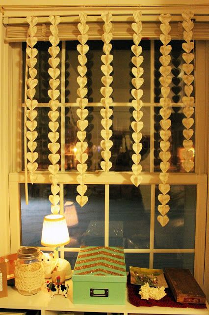 Hanging Heart Paper Garland | Rookie Crafter Martin Luther King Jr Day, Photo Class, Heart Paper, Heart Garland, Curtains Window, Old Book Pages, Simple Photo, Apartment Style, Paper Garland