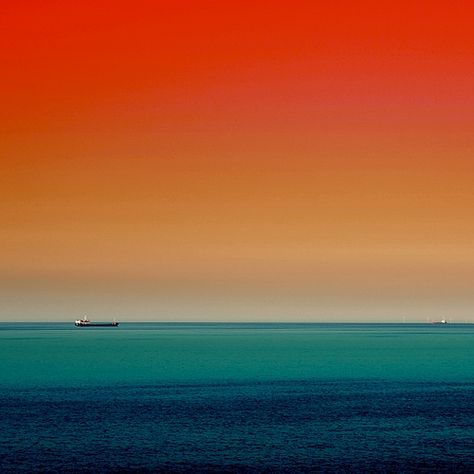 The Sea Under the Red Sky | Olli Kekäläinen Colorful Mobile, Nautical Crafts, Sunset Color, Sea Colour, Sunset Sea, Live Today, Sunset Colors, Orange And Turquoise, Red Sky