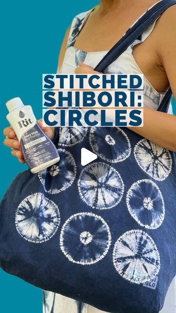 Handmade Fashion: Sewing Inspiration on Instagram: "Circle patterns with Stitched Shibori - my first attempt, and it was a success! It helped that I can rely on @ritdye colors since I am familiar with its stove-top dyeing method is easy and produces great results. The color used was Dark Navy, and I always use the #ritdye ColorStay dye fixer for long lasting color after dyeing." Stitched Shibori Patterns, Shibori Stitching, Best Fabric Paint, Shibori Fashion, Shibori Design, Stitched Shibori, Eco Printing Textiles, Adult Activities, Shibori Textiles