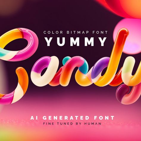 Yummy Candy - Color Bitmap Font Candy Graphic Design, Candy Website, Candy Typography, Bitmap Font, Candy Ads, Candy Font, Unique Website Layout, Candy Text, Fall Fonts