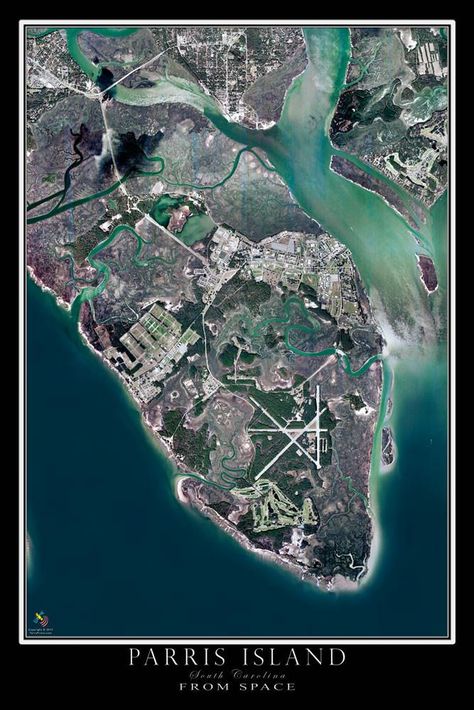 Parris Island South Carolina Satellite Poster Map Satellite Poster, Satellite Art, Space Satellite, Once A Marine, Parris Island, Satellite Maps, Military Marines, Marine Mom, Semper Fi