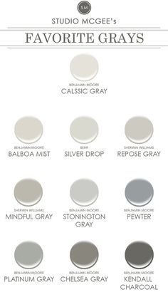 Interior Paint Color Ideas - Home Bunch Interior Design Ideas Mcgee Paint Colors, Studio Mcgee Paint, Studio Mcgee Paint Colors, Studio Mcgee Bathroom, Best Neutral Paint Colors, Trim Paint Color, Benjamin Moore Gray, Popular Paint Colors, Neutral Paint Color