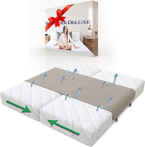 Amazon.com: Exclusive | Bed Bridge and Mattress Gap Filler - Adjustable Queen to King Bed Converter Kit - Split Connector to Make Two Twin Beds Together Into One - AKA Sleep Wedge : Home & Kitchen Mattress Gap Filler, Bed Bridge, Diy Mattress, Two Twin Beds, Box Spring Bed, Adjustable Bed, Twin Xl Bedding, Adjustable Mattress, Buy Bed