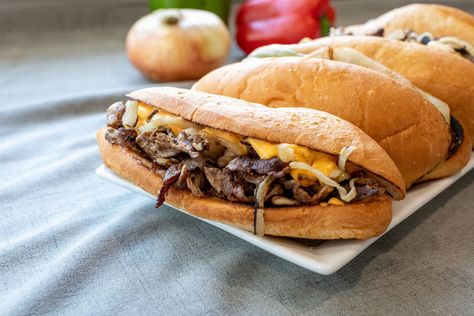 Brisket Cheesesteak, Camp Chef Recipes, Cheesesteak Sandwich, Flat Top Grills, Portable Oven, Cheesesteak Recipe, Outdoor Cooker, Smoked Meats, Camp Chef