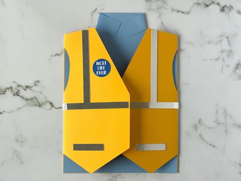 "Celebrate the Best Life Ever with this unique greeting card! This card measures approximately 6.5 x 4.5 inches, making it the perfect size to send a heartfelt message to your loved one. The card features layered cardstock components designed to look like a shirt and hi-vis safety vest (including reflective accents and even a \"Best Life Ever\" lapel pin. The card is made from high-quality cardstock, giving it a premium feel, and it comes with a white envelope for easy gifting. The inside of the Pioneer School Gifts Jw, Elderly Gift, Jw Convention Gifts, Pioneer School Gifts, Best Life Ever, Jw Pioneer Gifts, Jw Pioneer, Convention Gifts, Pioneer Gifts