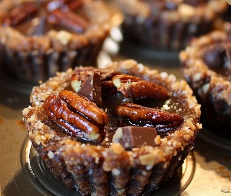 Decadent German Chocolate Pecan Pie Bites, German Chocolate Pecan Pie Bites, Christian Desserts, German Chocolate Pecan Pie, Chocolate Pecan Pie Bars, Pecan Bites, Pecan Pie Bites, Pecan Pie Bars Recipe, Pie Bites