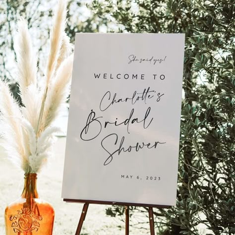 PRICES MAY VARY. This lovely Customizable Welcome Sign a perfect way to warmly welcome your guests to your rehearsal dinner or special event. Multiple size options 4 mm corrugated plastic Weatherproof & fade-resistant Don’t forget to add your stand after designing! Stands are not included as a default Get seen day after day with messages you can place and re-place wherever you want. Our affordable yard signs are fade-resistant and made of durable corrugated plastic, but portable enough to take w Bridal Shower Decor Ideas, Bridal Shower Signage, Welcome Sign Bridal, Shower Decor Ideas, Maid Of Honor Duties, Simple Bridal Shower, Bridal Shower Inspo, Bridal Shower Banner, White Bridal Shower