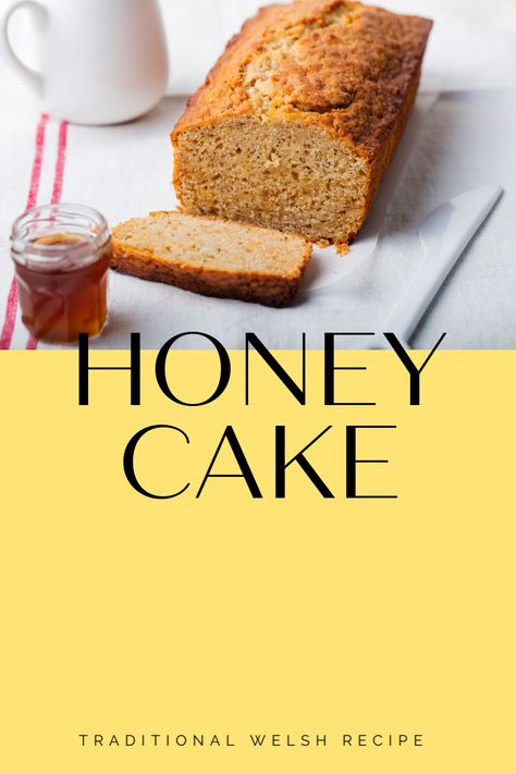 Easy honey cake recipe based on a traditional Welsh recipe. Very light in texture and simple to bake. Imbolc Honey Cake, Honey Cake Loaf, Ostara Honey Cake, Honey Loaf Cake, Easy Honey Cake, Honey Baking Recipes, Honey Recipes Baking, Dutch Honey Cake, Simple Cake Recipe